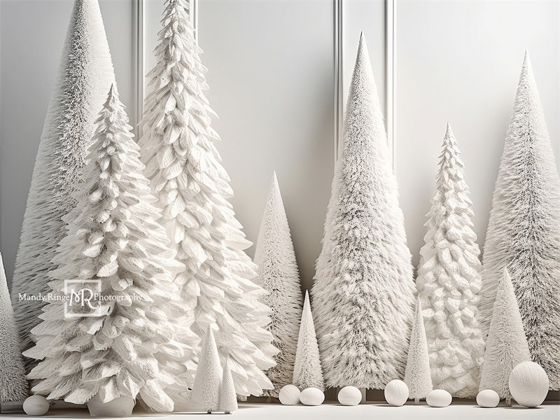 Kate White Christmas Tree Backdrop Snow Designed by Mandy Ringe Photography - Kate Backdrop AU