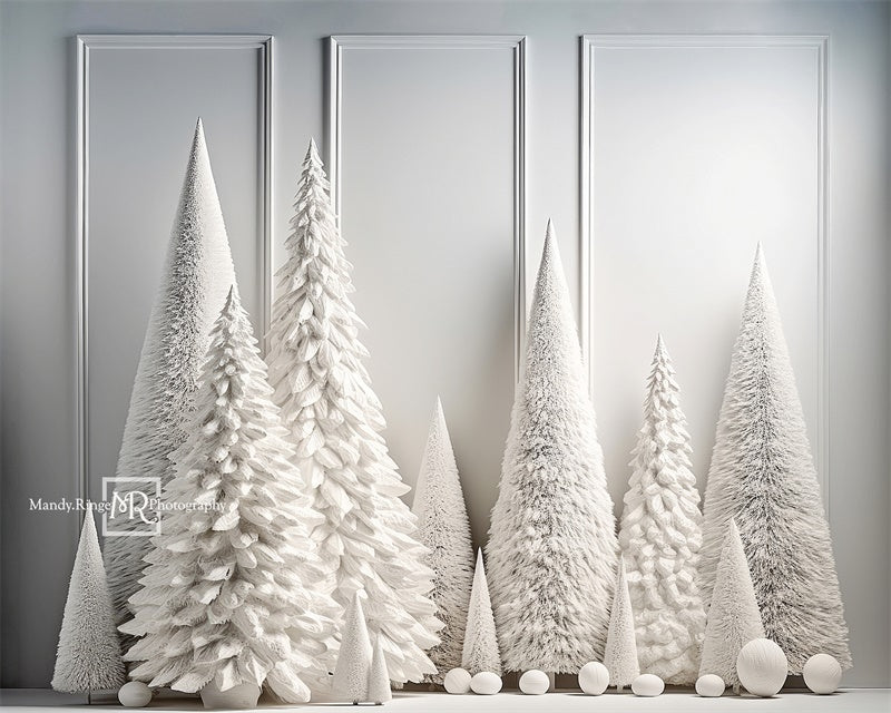 Kate White Christmas Tree Backdrop Snow Designed by Mandy Ringe Photography - Kate Backdrop AU