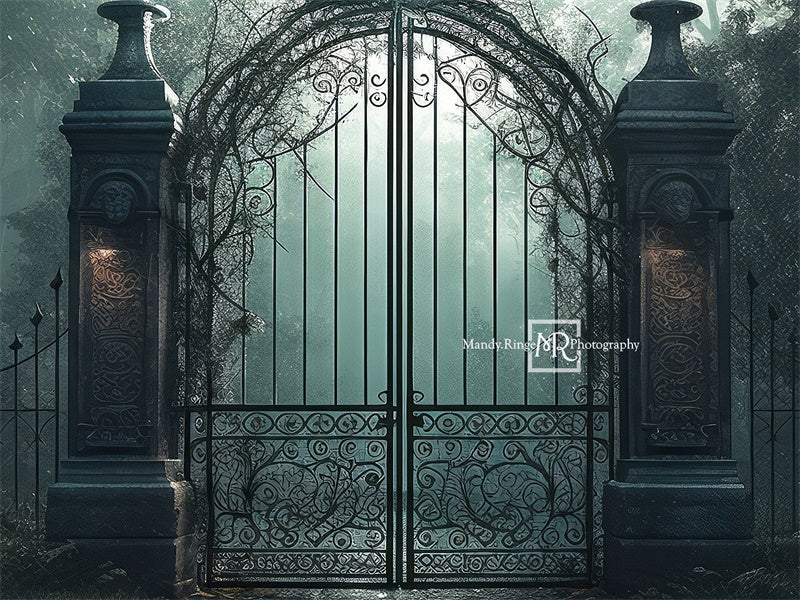 Kate Cemetary Gate at Night Backdrop Designed by Mandy Ringe Photography - Kate Backdrop AU