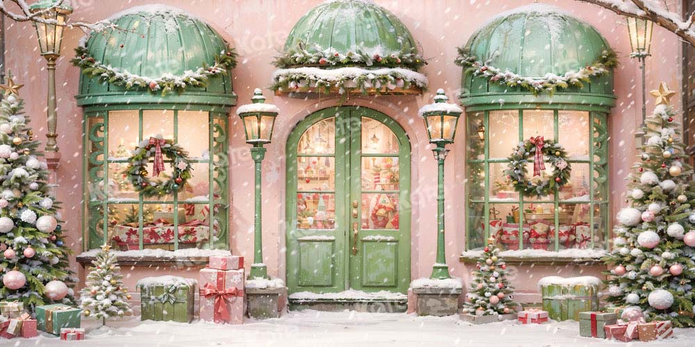Kate Snow Christmas Tree Holiday Shop Backdrop Designed by Chain Photography - Kate Backdrop AU