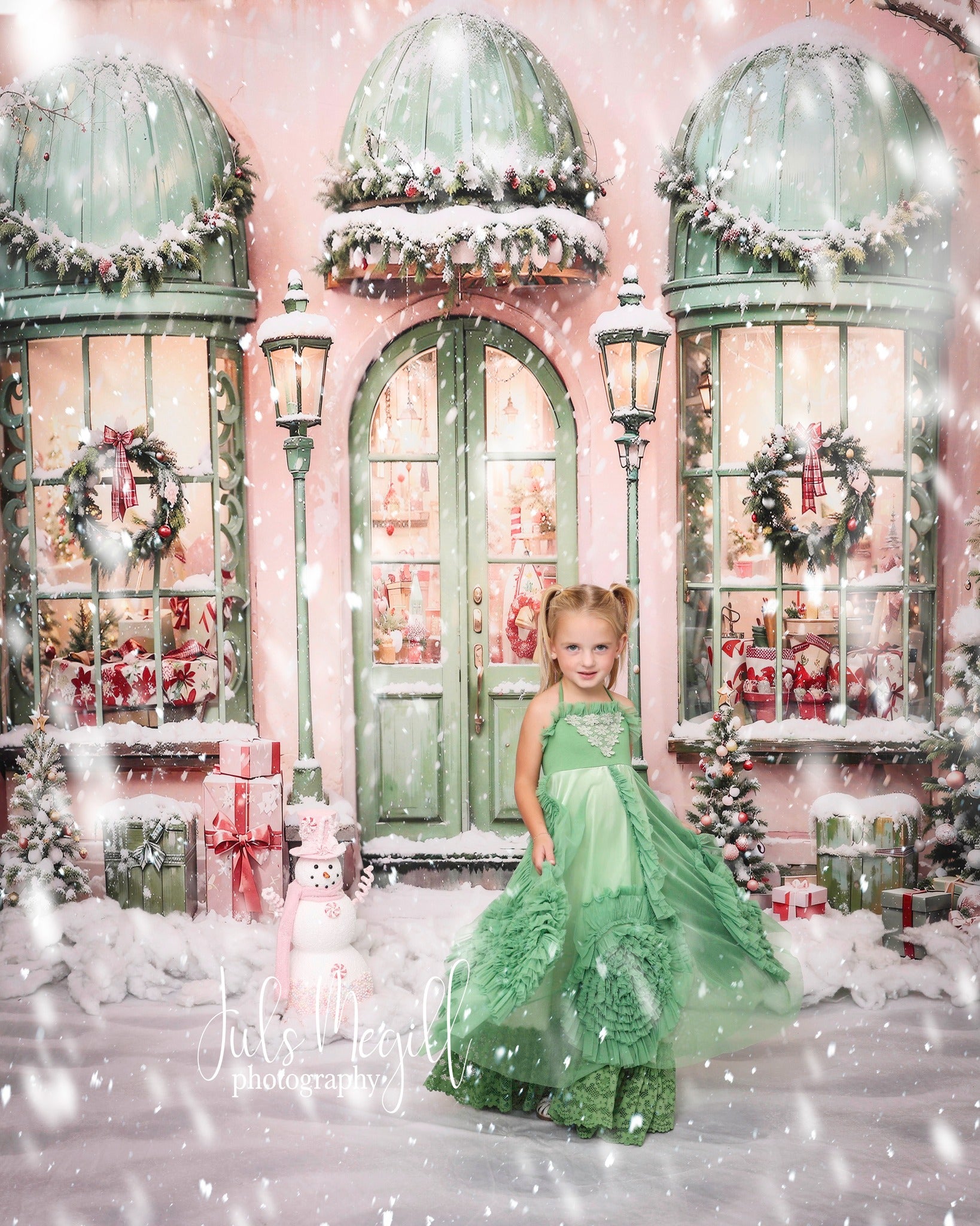 Kate Snow Christmas Tree Holiday Shop Backdrop