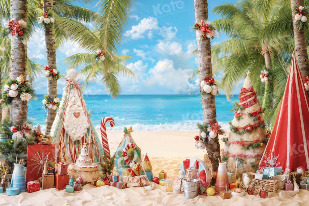 Kate Beach Vacation Christmas Backdrop Designed by Emetselch - Kate Backdrop AU
