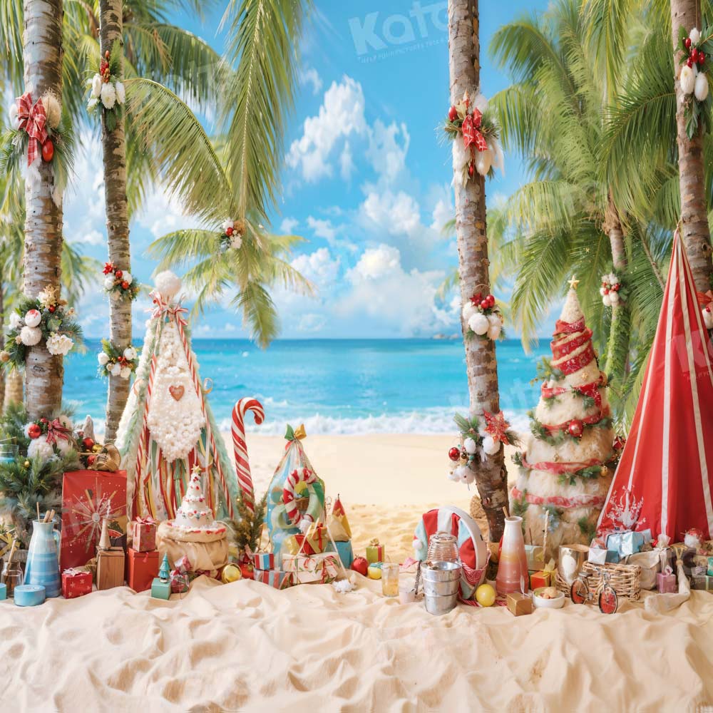 Kate Beach Vacation Christmas Backdrop Designed by Emetselch - Kate Backdrop AU