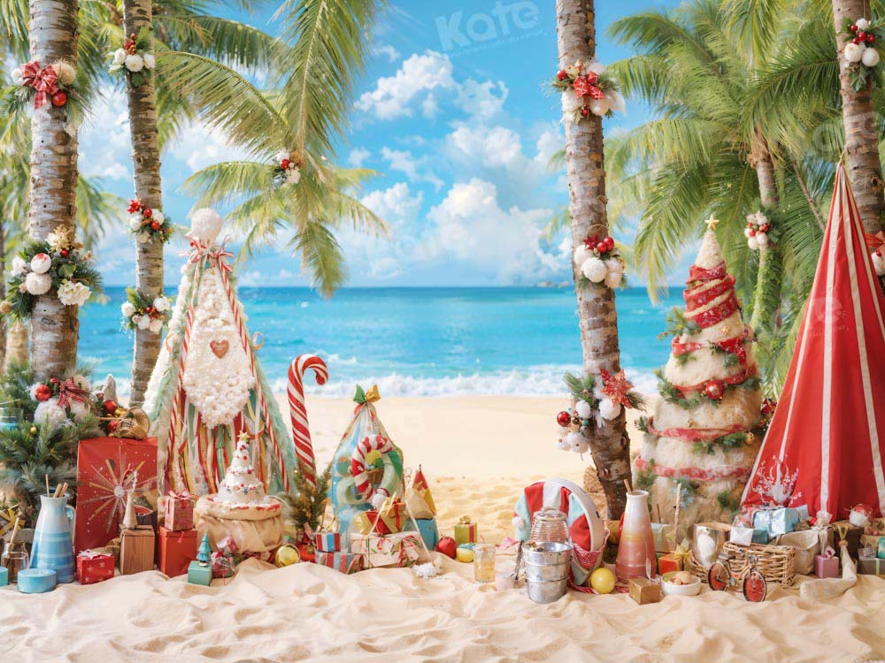Kate Beach Vacation Christmas Backdrop Designed by Emetselch - Kate Backdrop AU