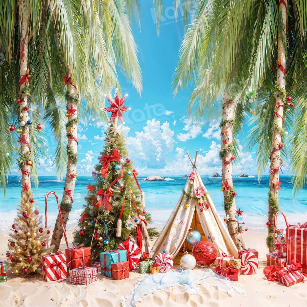 Kate Beach Christmas Backdrop Designed by Emetselch - Kate Backdrop AU