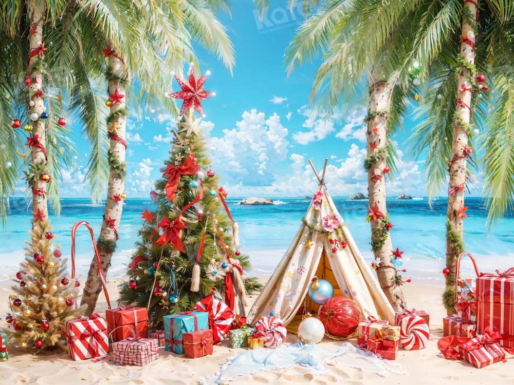 Kate Beach Christmas Backdrop Designed by Emetselch - Kate Backdrop AU