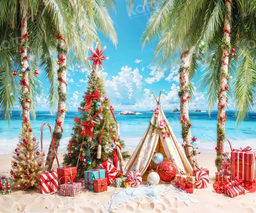 Kate Beach Christmas Backdrop Designed by Emetselch - Kate Backdrop AU