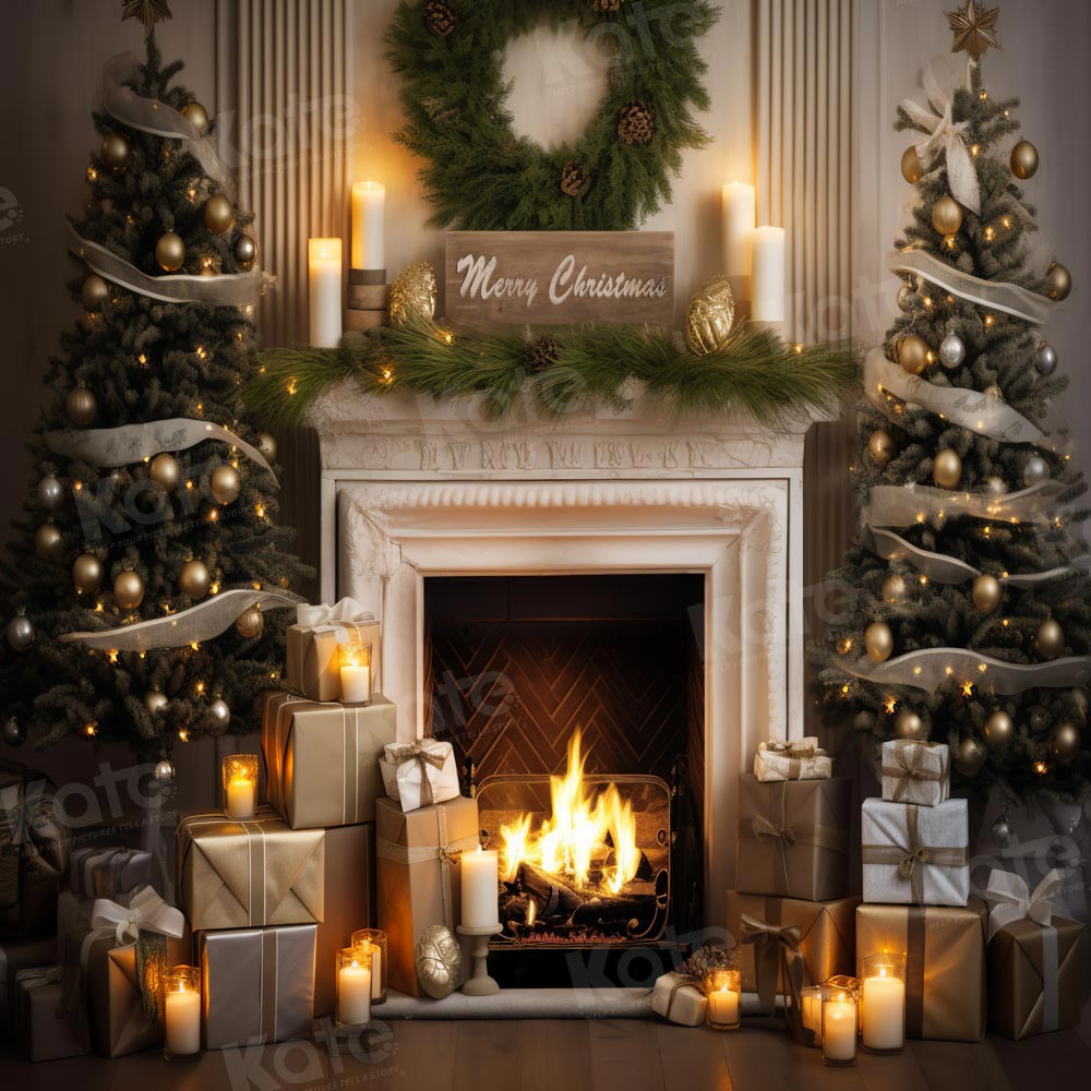 Kate Merry Christmas Fireplace Backdrop Designed by Emetselch - Kate Backdrop AU