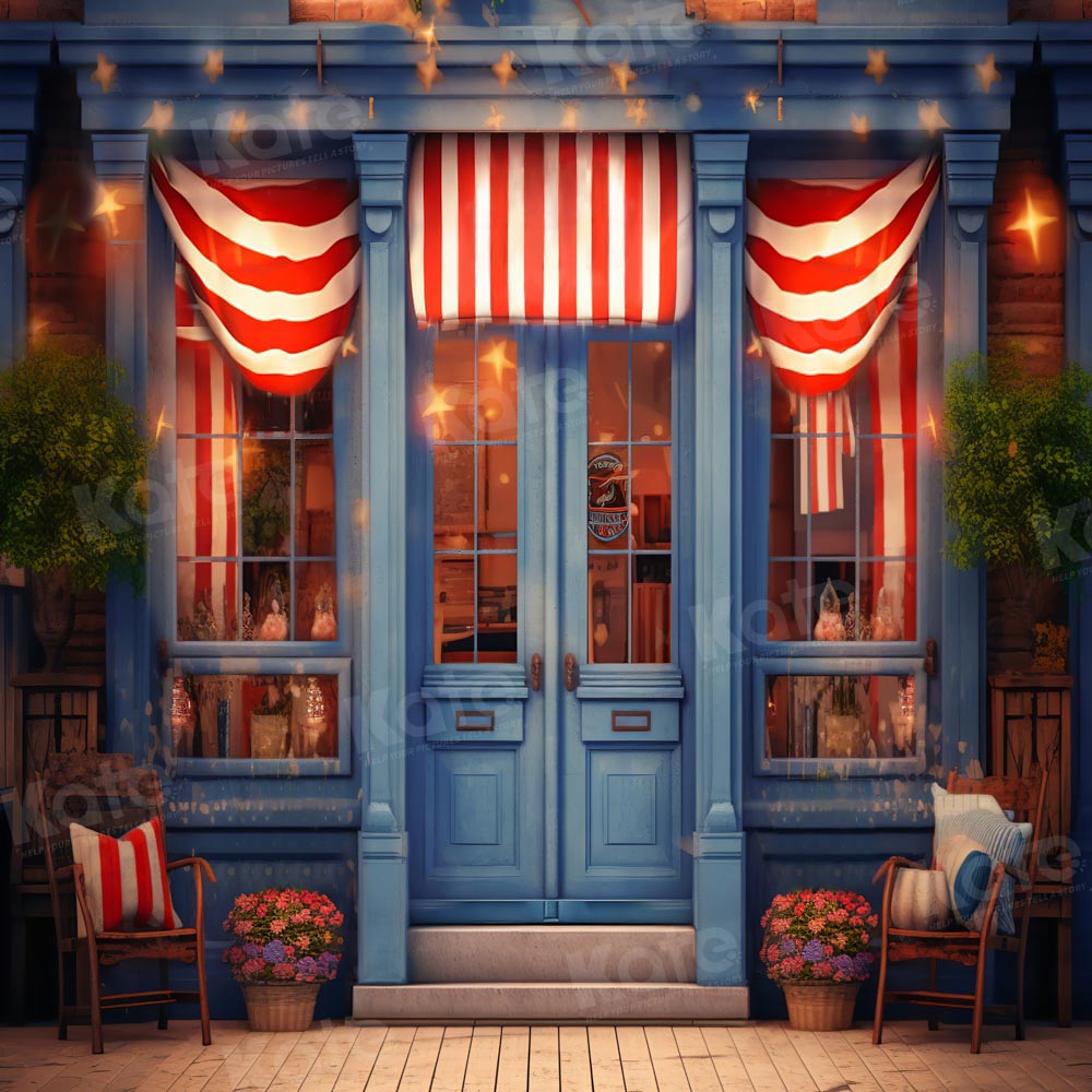 Kate Festive Store Backdrop Red White Stripes Designed by Chain Photography - Kate Backdrop AU