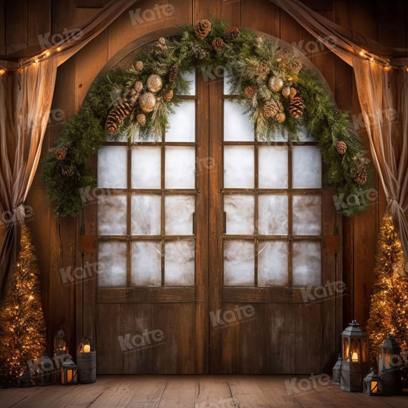 Kate Christmas Retro Door Room Backdrop for Photography - Kate Backdrop AU