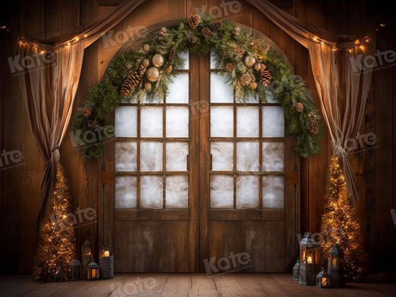 Kate Christmas Retro Door Room Backdrop for Photography - Kate Backdrop AU