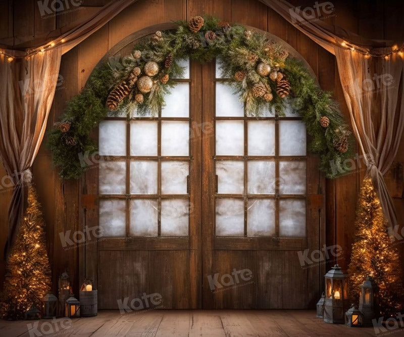 Kate Christmas Retro Door Room Backdrop for Photography - Kate Backdrop AU