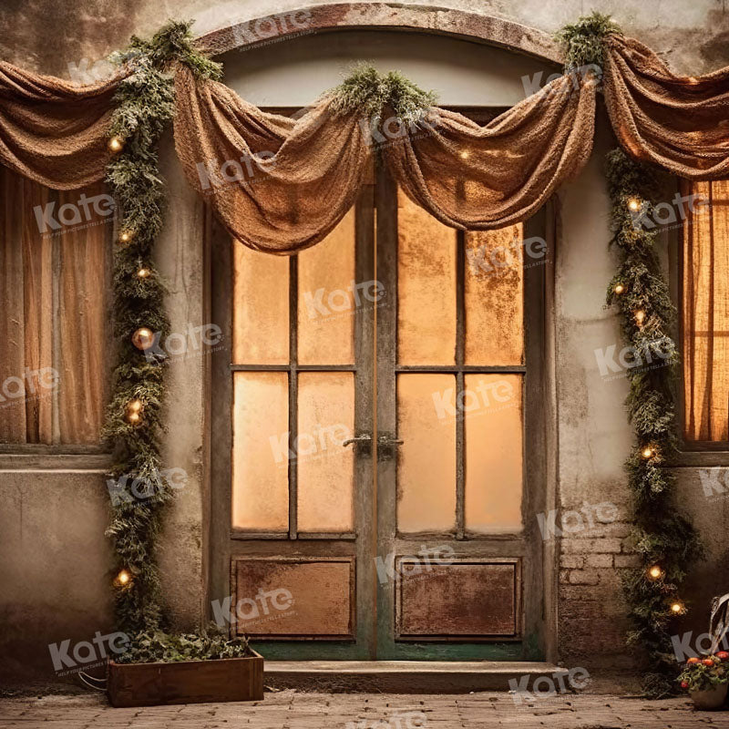 Kate Christmas Old House Backdrop for Photography - Kate Backdrop AU
