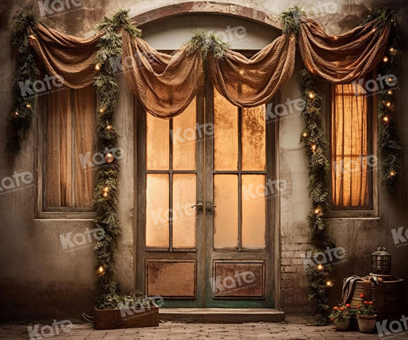 Kate Christmas Old House Backdrop for Photography - Kate Backdrop AU