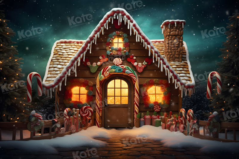 Kate Christmas Candy Lgloos Backdrop for Photography - Kate Backdrop AU
