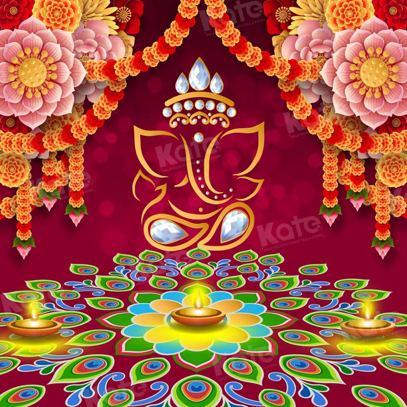 Kate Diwali Blessing Festival Lights Backdrop for Photography - Kate Backdrop AU