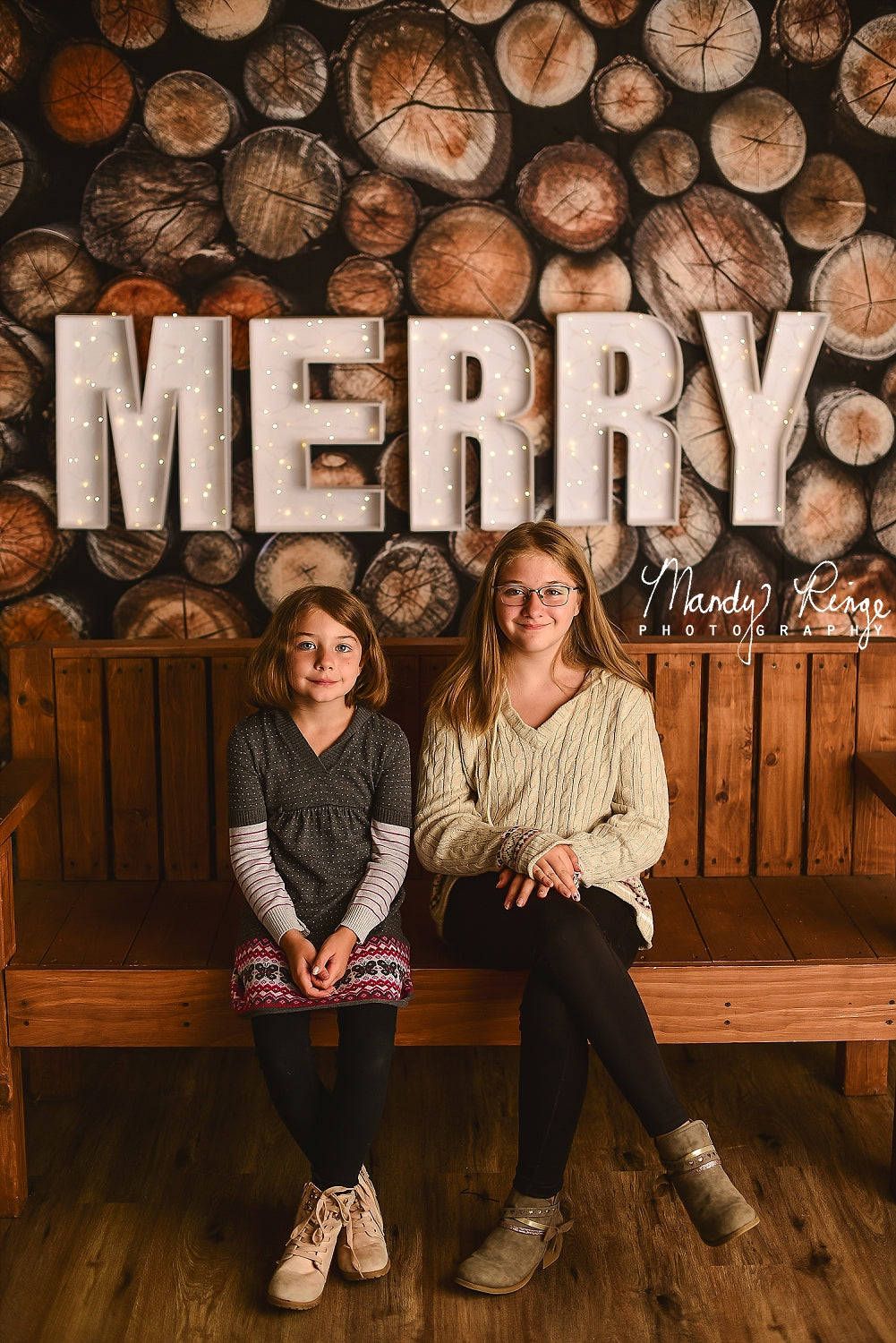 Kate Cut Log Wall Backdrop Wood Designed by Mandy Ringe Photography - Kate Backdrop AU