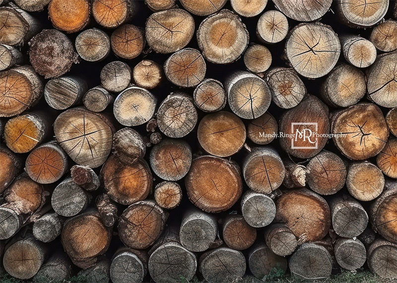 Kate Cut Log Wall Backdrop Wood Designed by Mandy Ringe Photography - Kate Backdrop AU