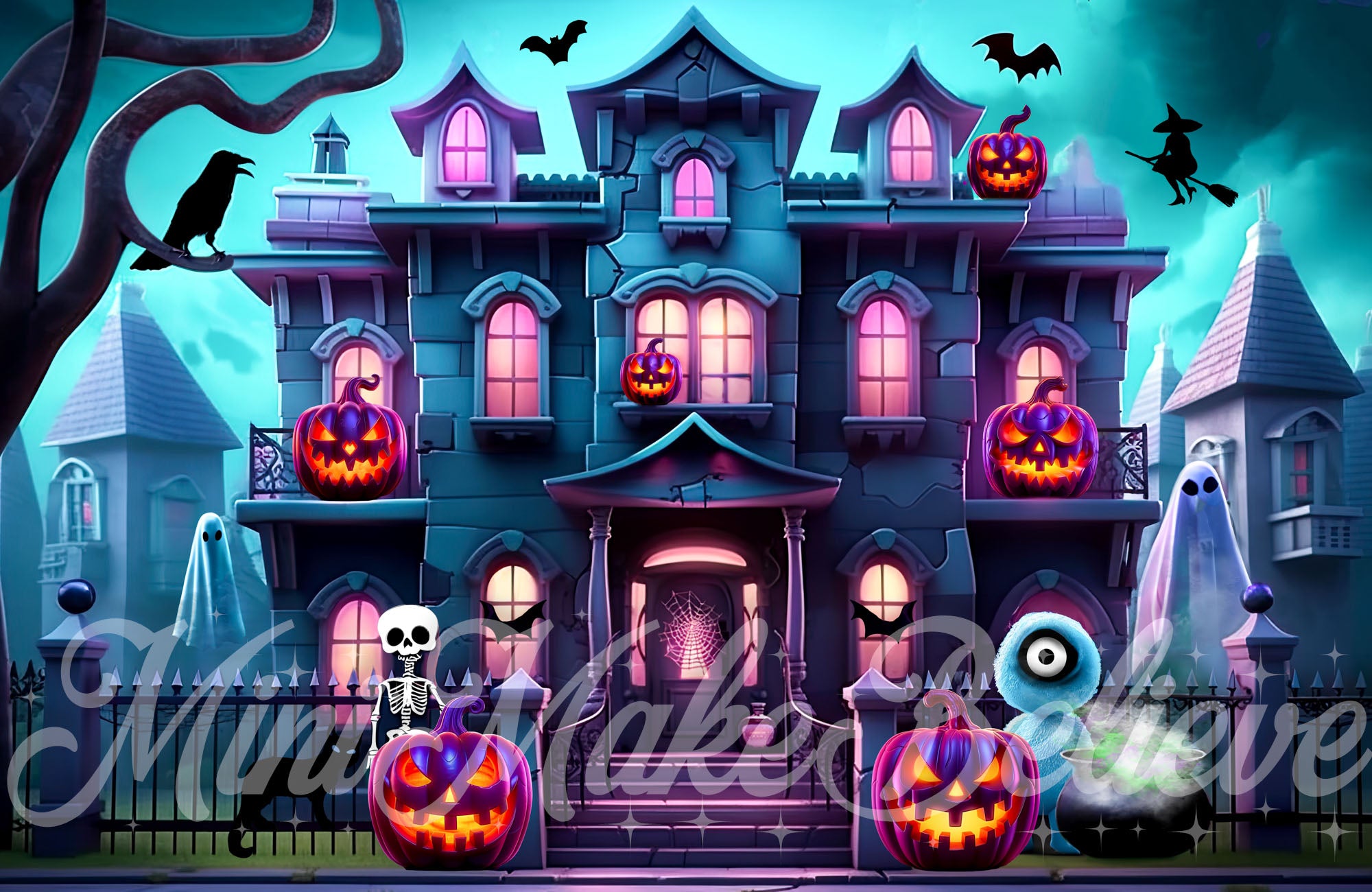 Kate Halloween Mansion House Backdrop Designed by Mini MakeBelieve - Kate Backdrop AU