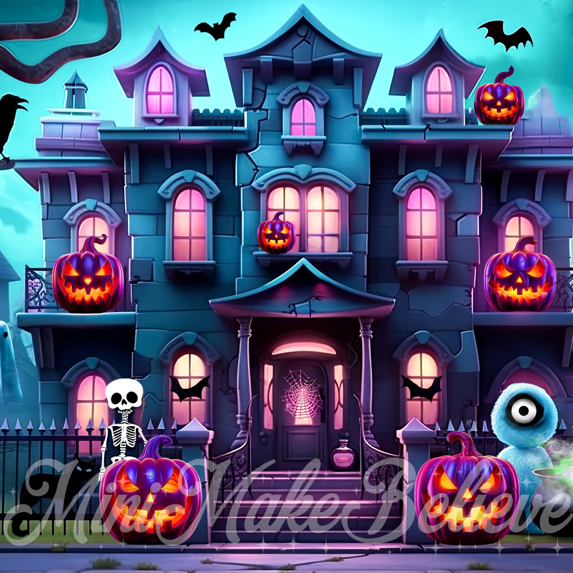 Kate Halloween Mansion House Backdrop Designed by Mini MakeBelieve - Kate Backdrop AU