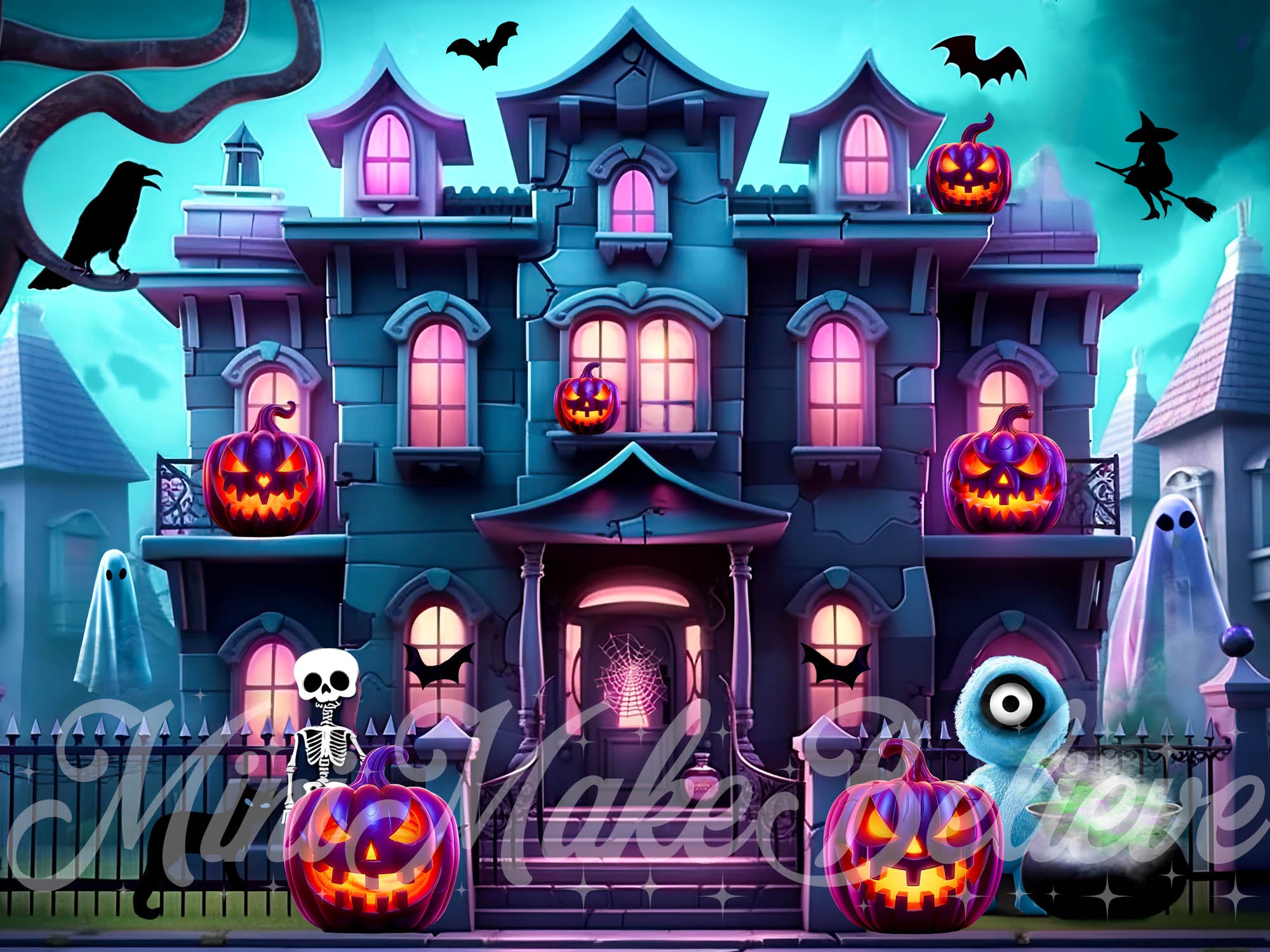 Kate Halloween Mansion House Backdrop Designed by Mini MakeBelieve - Kate Backdrop AU
