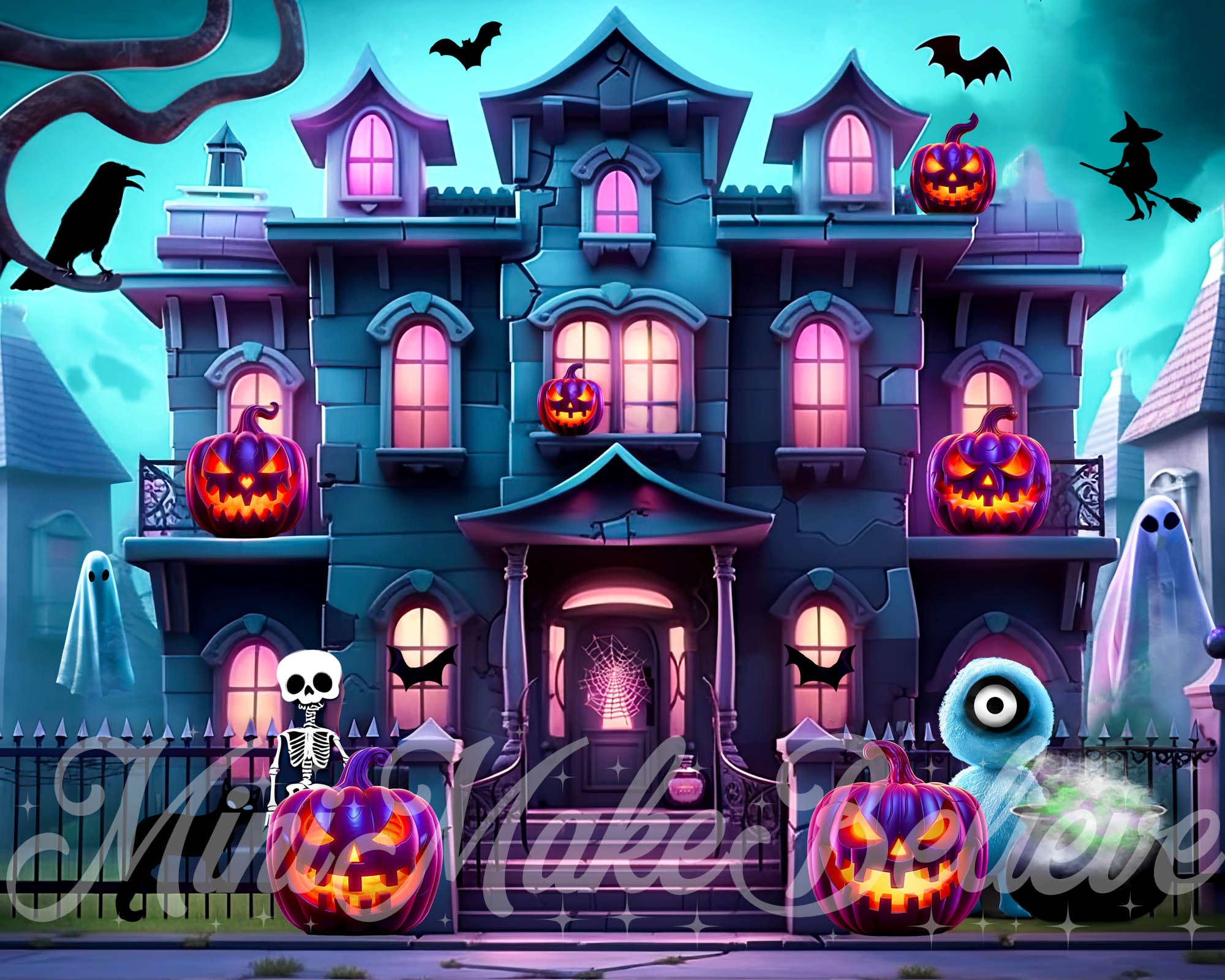 Kate Halloween Mansion House Backdrop Designed by Mini MakeBelieve - Kate Backdrop AU