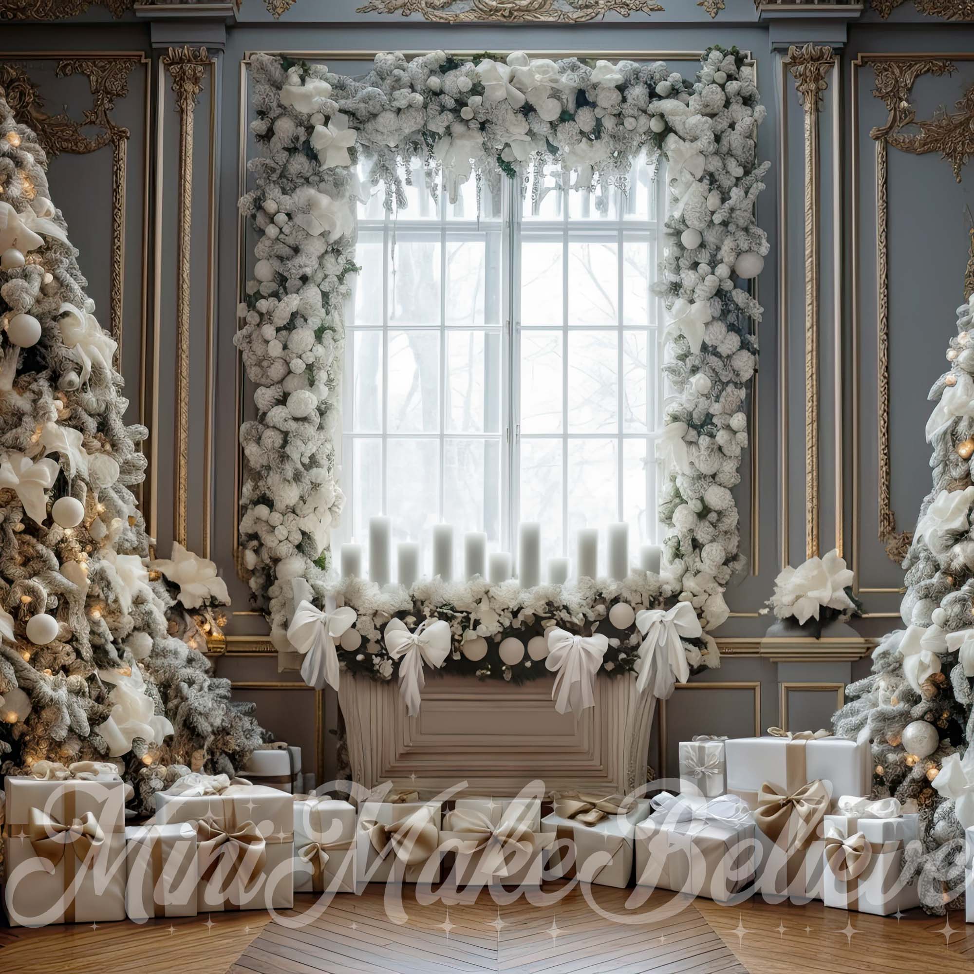 Kate Christmas Gift Backdrop Pure Flower Window Designed by Mini MakeBelieve - Kate Backdrop AU