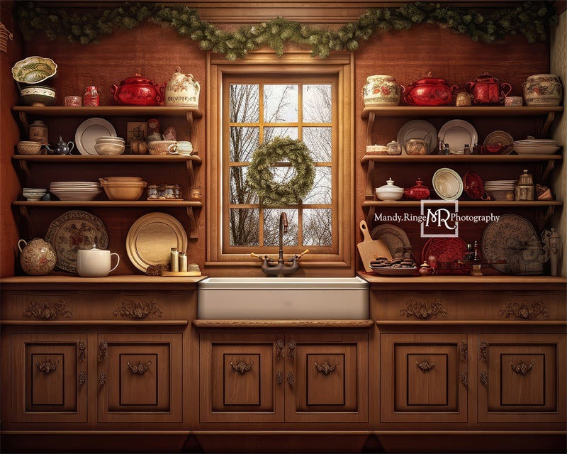 Kate Cozy Christmas Kitchen Backdrop Designed by Mandy Ringe Photography - Kate Backdrop AU