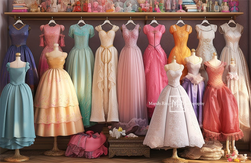 Kate Fairytale Princess Dress Up Closet Backdrop Designed by Mandy Ringe Photography - Kate Backdrop AU