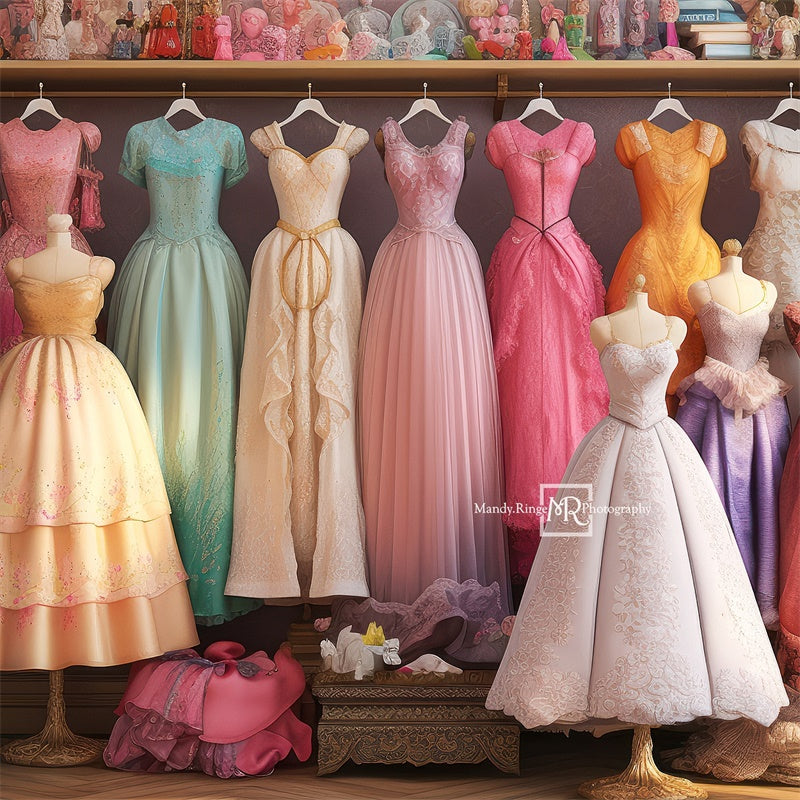 Kate Fairytale Princess Dress Up Closet Backdrop Designed by Mandy Ringe Photography - Kate Backdrop AU