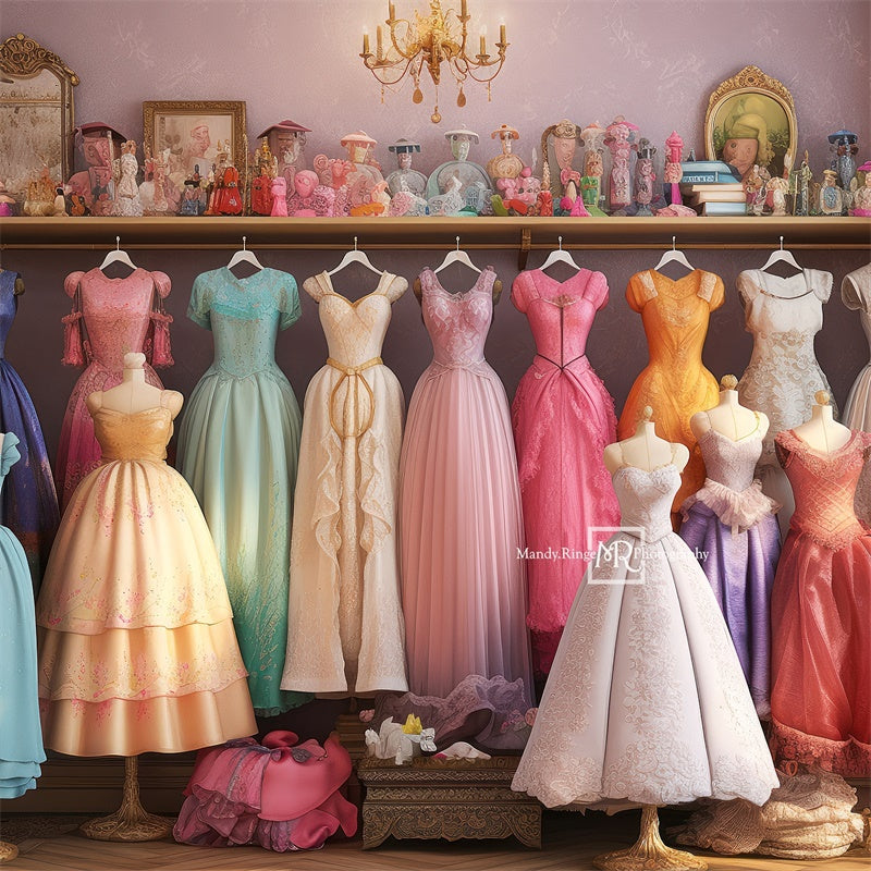 Kate Fairytale Princess Dress Up Closet Backdrop Designed by Mandy Ringe Photography - Kate Backdrop AU