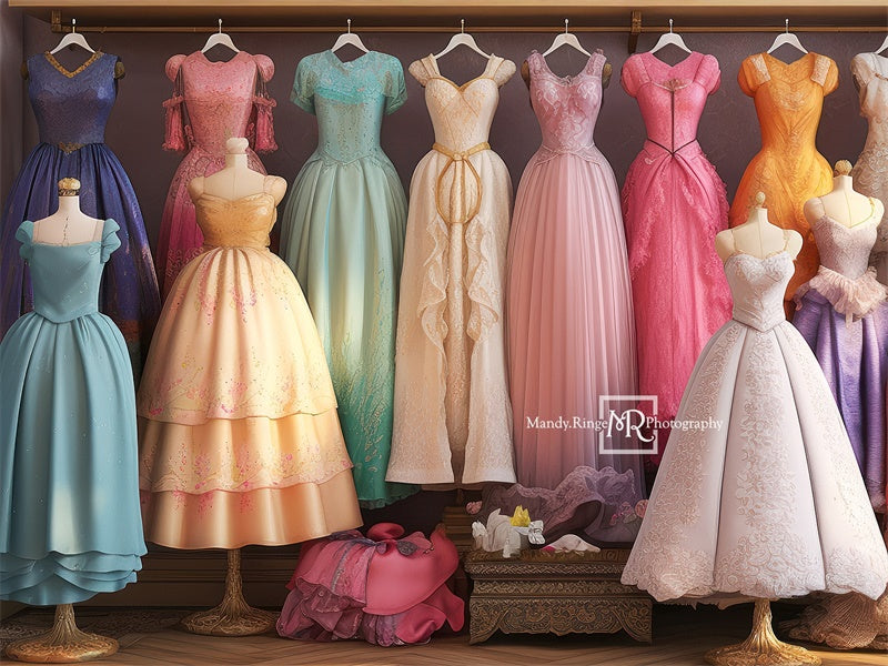 Kate Fairytale Princess Dress Up Closet Backdrop Designed by Mandy Ringe Photography - Kate Backdrop AU