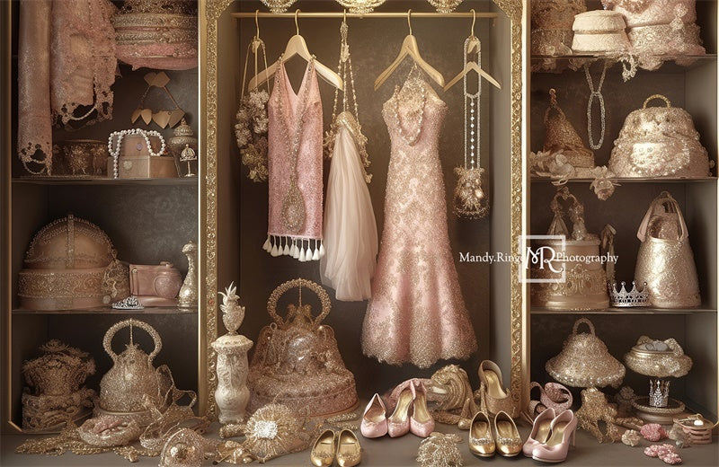 Kate Fancy Princess Dress Up Closet Backdrop Designed by Mandy Ringe Photography - Kate Backdrop AU