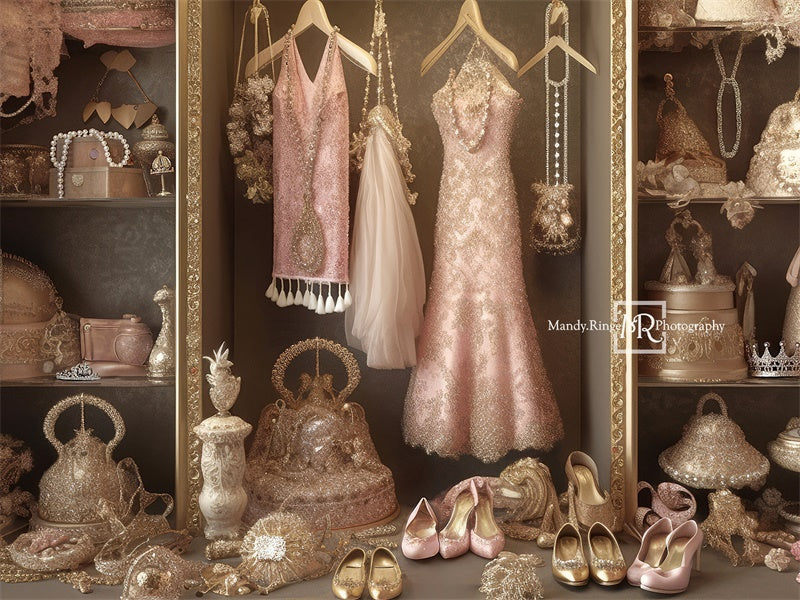 Kate Fancy Princess Dress Up Closet Backdrop Designed by Mandy Ringe Photography - Kate Backdrop AU