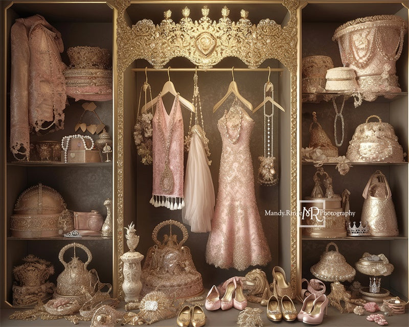 Kate Fancy Princess Dress Up Closet Backdrop Designed by Mandy Ringe Photography - Kate Backdrop AU