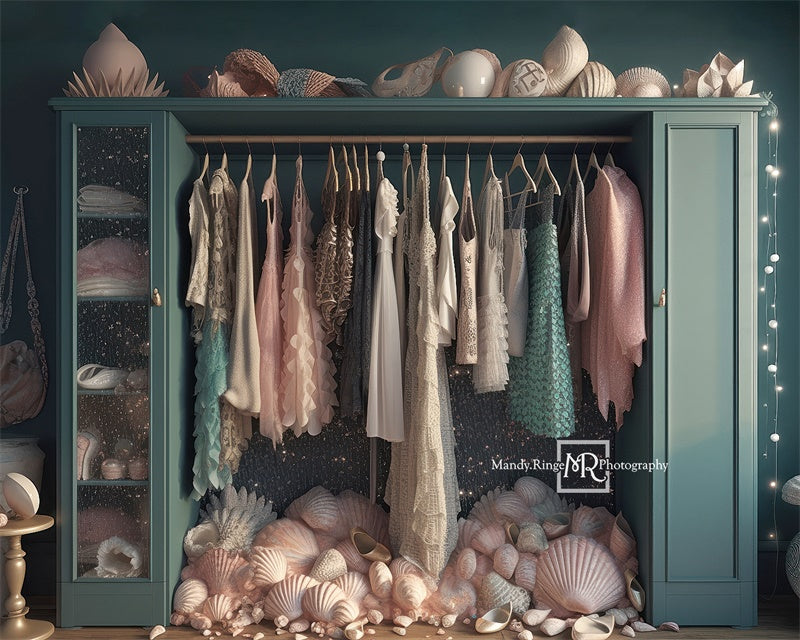 Kate Mermaid Dress Up Closet Backdrop Designed by Mandy Ringe Photography
