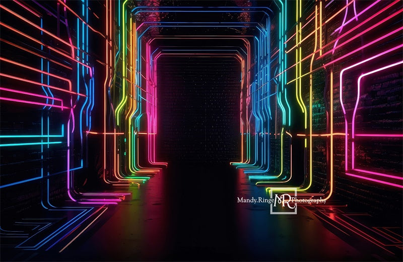Kate Neon Light Hallway Backdrop Designed by Mandy Ringe Photography - Kate Backdrop AU