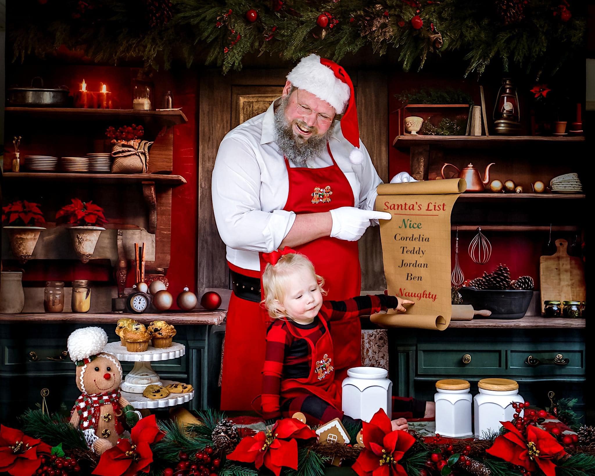 Kate Christmas Kitchen Backdrop Designed by Mandy Ringe Photography - Kate Backdrop AU