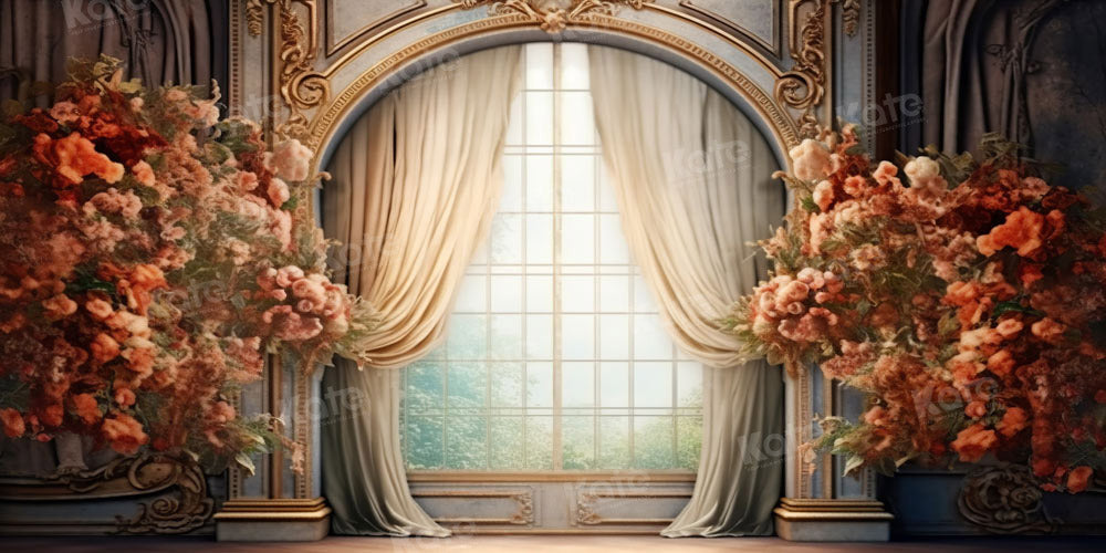 Kate Floral French Windows Retro Backdrop Designed by Chain Photography - Kate Backdrop AU