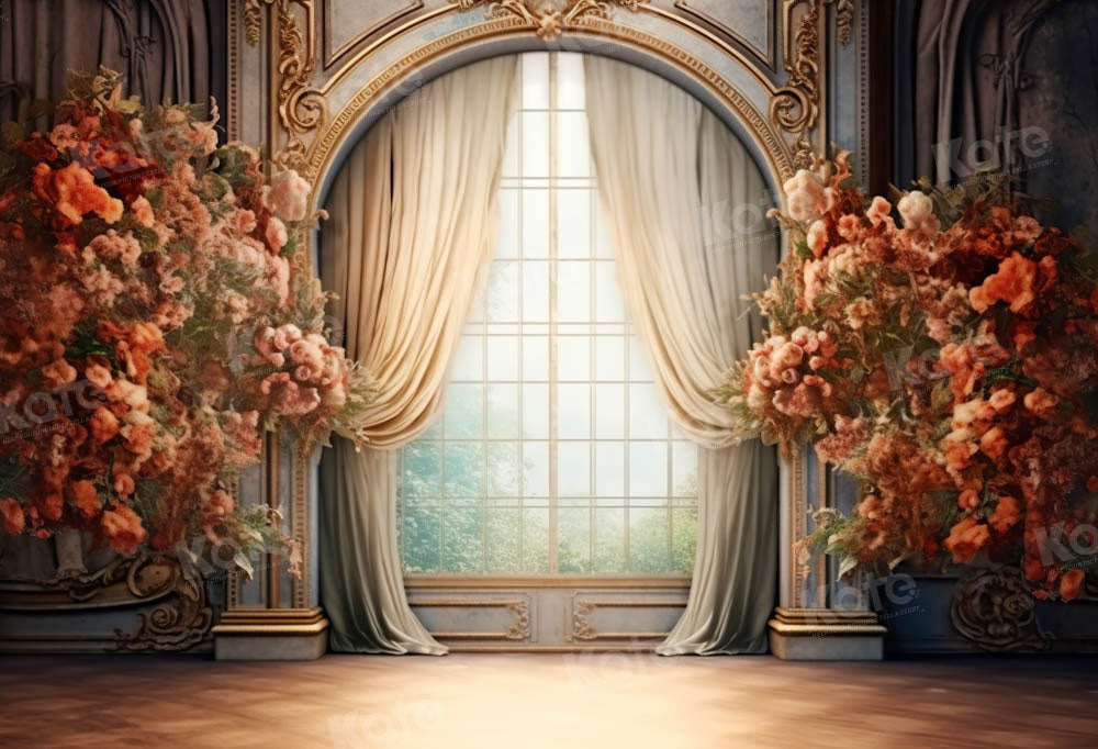 Kate Floral French Windows Retro Backdrop Designed by Chain Photography - Kate Backdrop AU