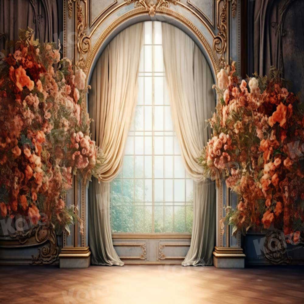 Kate Floral French Windows Retro Backdrop Designed by Chain Photography - Kate Backdrop AU