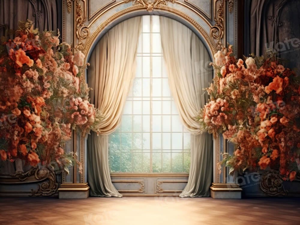 Kate Floral French Windows Retro Backdrop Designed by Chain Photography - Kate Backdrop AU