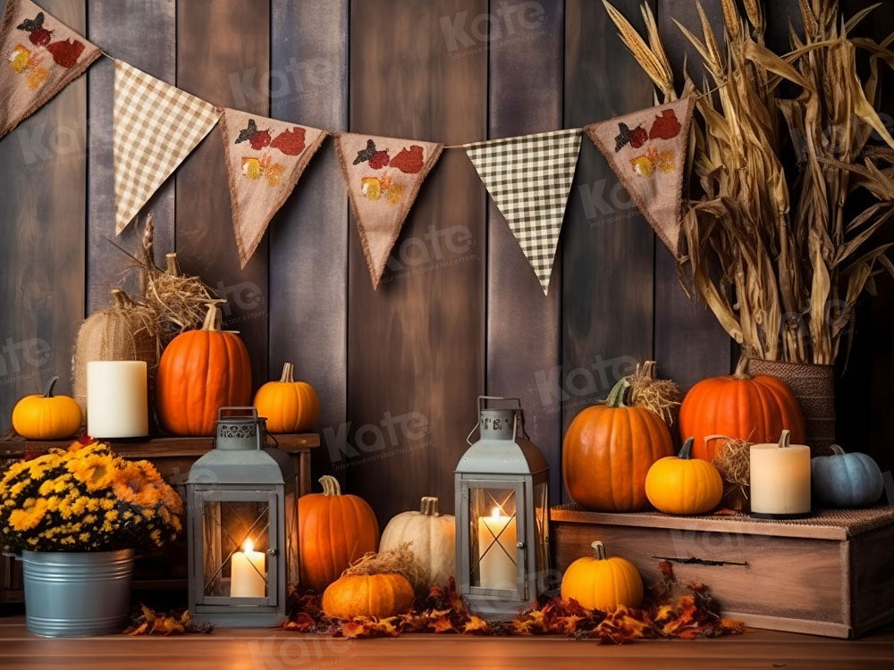 Kate Autumn Pumpkin Cabin Backdrop Designed by Emetselch - Kate Backdrop AU
