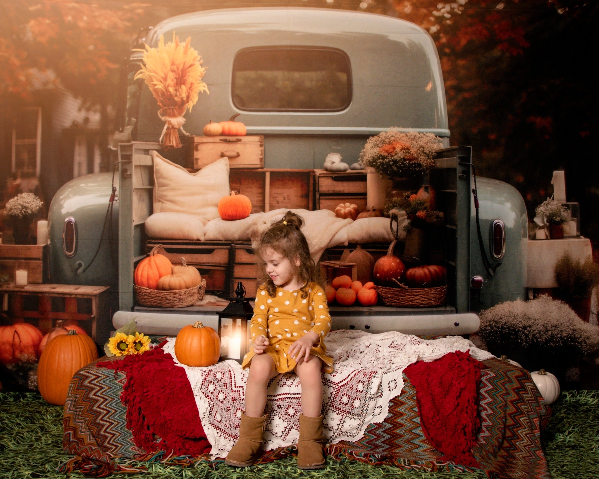 Kate Autumn Car Truck Backdrop for Photography - Kate Backdrop AU