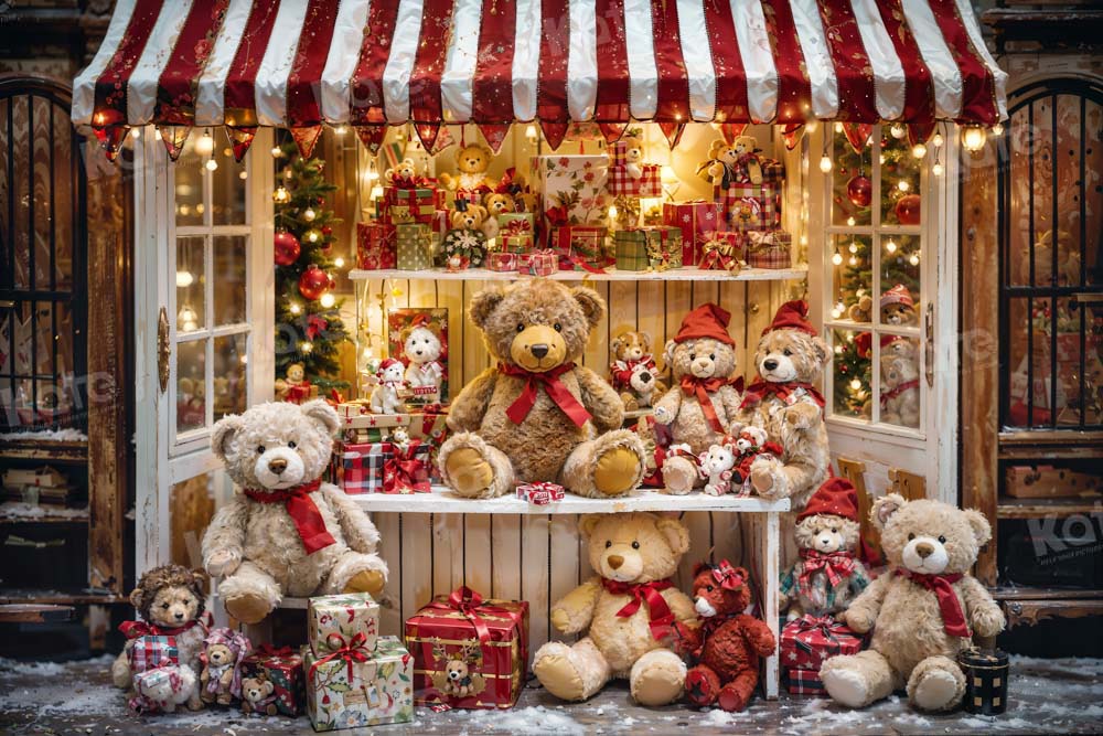 Kate Christmas Bear Gift Shop Backdrop Designed by Emetselch - Kate Backdrop AU