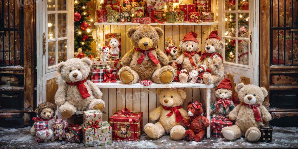Kate Christmas Bear Gift Shop Backdrop Designed by Emetselch - Kate Backdrop AU