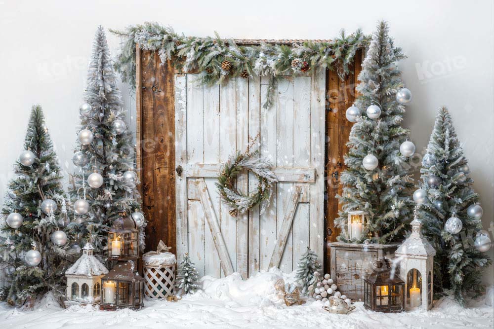 Kate Snow Christmas Tree Barn Door Backdrop Designed by Emetselch - Kate Backdrop AU