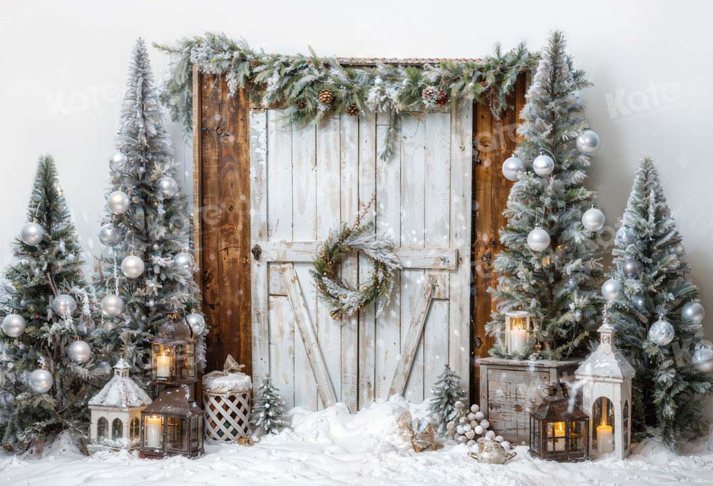 Kate Snow Christmas Tree Barn Door Backdrop Designed by Emetselch - Kate Backdrop AU