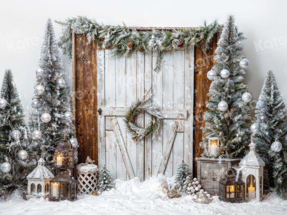 Kate Snow Christmas Tree Barn Door Backdrop Designed by Emetselch - Kate Backdrop AU