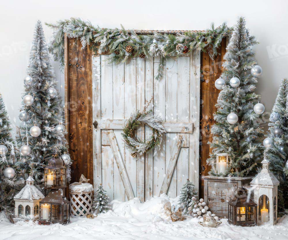 Kate Snow Christmas Tree Barn Door Backdrop Designed by Emetselch - Kate Backdrop AU